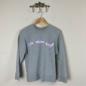 bp. 100% Organic Cotton "Love Begins Within" Sweatshirt Size Small‎